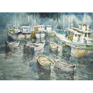 Abdul Hayee, 22 x 30 inch, Watercolor on Paper, Seascape Painting, AC-AHY-047